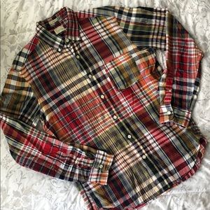 J. Crew Indian Madras Button Down